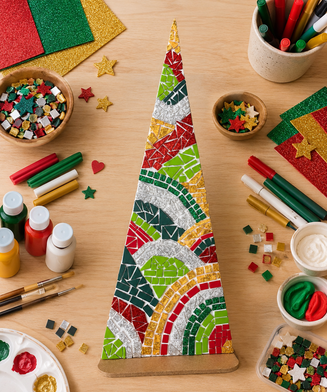 Taller de Pino Navideño | Mosaico para Niños | Mall Plaza Los Dominicos
