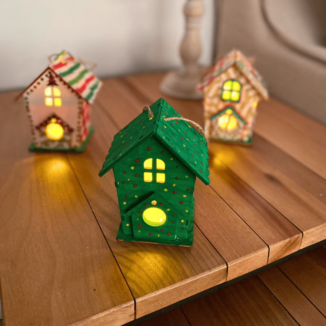 Casita de luz navideña