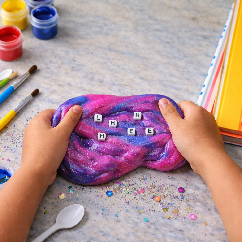 taller de slime con letras para niños